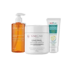 KIT Sineline Cremes Hidratantes Para Pés e Corpo + Gel De Limpeza Facial