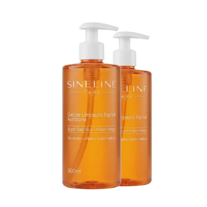 Gel De Limpeza Facial Antiacne 500ml Sineline 2 Unidades