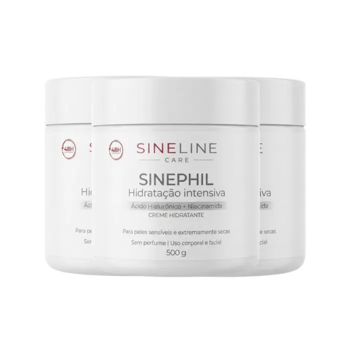 Creme De Hidratação Intensiva Sinephil 500g Sineline 3 Unidades