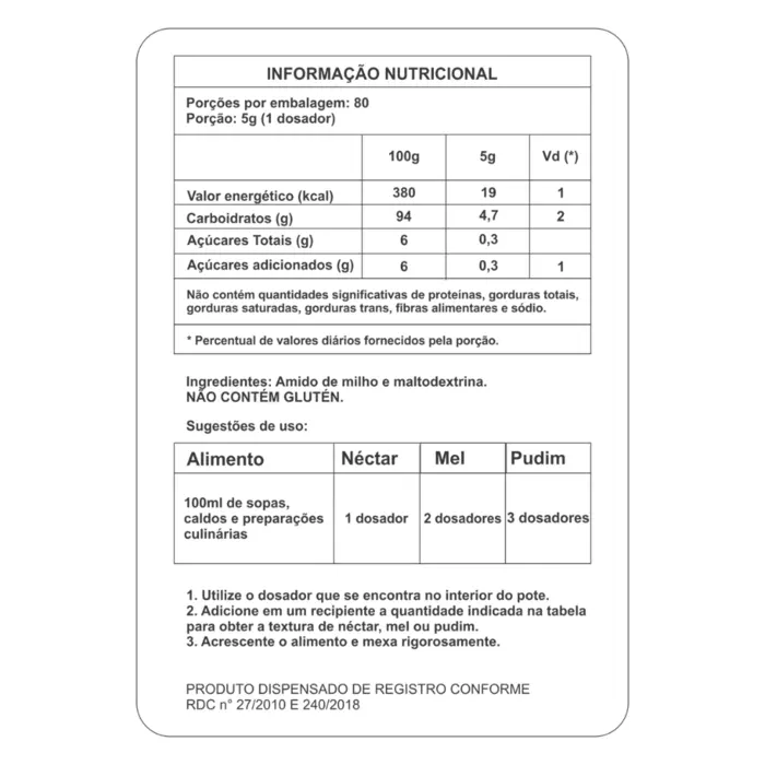 Espessante Alimentar Espessaline 400g Sineline 4 Unidades