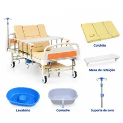 Cama Hospitalar 4 Movimentos Com Colchão Até 250Kg Senior Care - Supermedy
