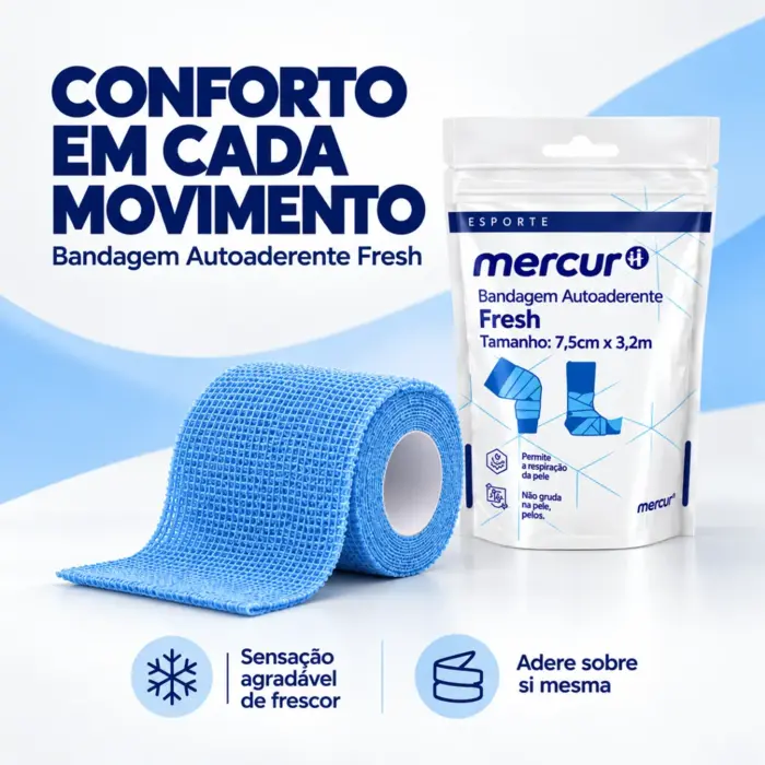 Bandagem Autoaderente Fresh Mercur Refrescante 7,5cm X 3,2m Unidade