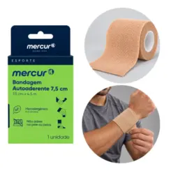 Bandagem Autoaderente Bege 7,5 cm x 4,5 m Compressiva Mercur