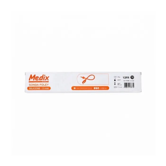 Sonda Foley Silicone 2 Vias 12FR 5-15ml Medix 10 Unidades