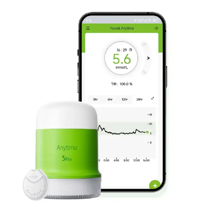 Kit 2 Sensores de Glicemia Monitoramento Continuo de 16 Dias Anytime 5 Pro Yuwell
