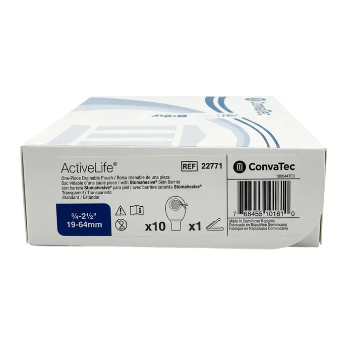 Bolsa Colostomia Drenável Recortável Transp. Active Life 22771 19/64mm Convatec