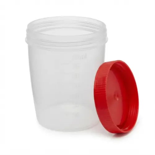 Coletor Estéril Tampa Vermelha Em Polipropileno Sem Pá 80ml J.Prolab